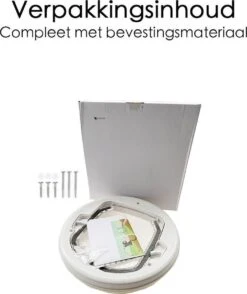 Kattenluik Voor Deur - Rond - Met Lock Functie 19x 19cm - Wit - Deurluik Voor Kat - Huisdierluik -Kattenbenodigdheden 1009x1200 2