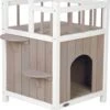 Trixie Kattenhuis Cat's Home Met Balkon Grijs / Wit - 45X65X45 CM -Kattenbenodigdheden 1026x1200 1