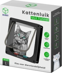 Rirri Kattenluik Met Tunnel - 4 Vergrendelingsstanden - Weersbestendig - Binnen En Buiten - Maat L - Zwart - 25,5 X 23.5 Cm -Kattenbenodigdheden 1031x1200 4