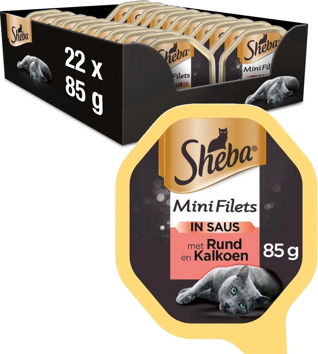 Sheba Mini Filets In Saus Katten Natvoer - Rund & Kalkoen - 22 X 85 Gr 3 Sheba Mini Filets In Saus Katten Natvoer - Rund & Kalkoen - 22 X 85 Gr