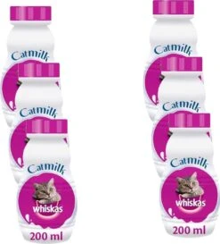 Whiskas Catmilk Melk - Kattensnack - 6 X 200 Ml -Kattenbenodigdheden 1085x1200