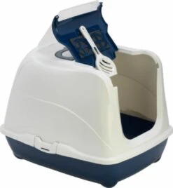 Moderna - Kattenbak - Flip Cat Jumbo - Donkerblauw/wit - 41,0x43,9x57,6 Cm -Kattenbenodigdheden 1108x1200