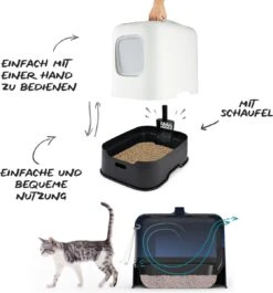 Rotho MyPet Biala Kattenbak Met Kap En Schepje / Gemaakt Van Gerecycled Plastic - Cappucino -Kattenbenodigdheden 1118x1200 3