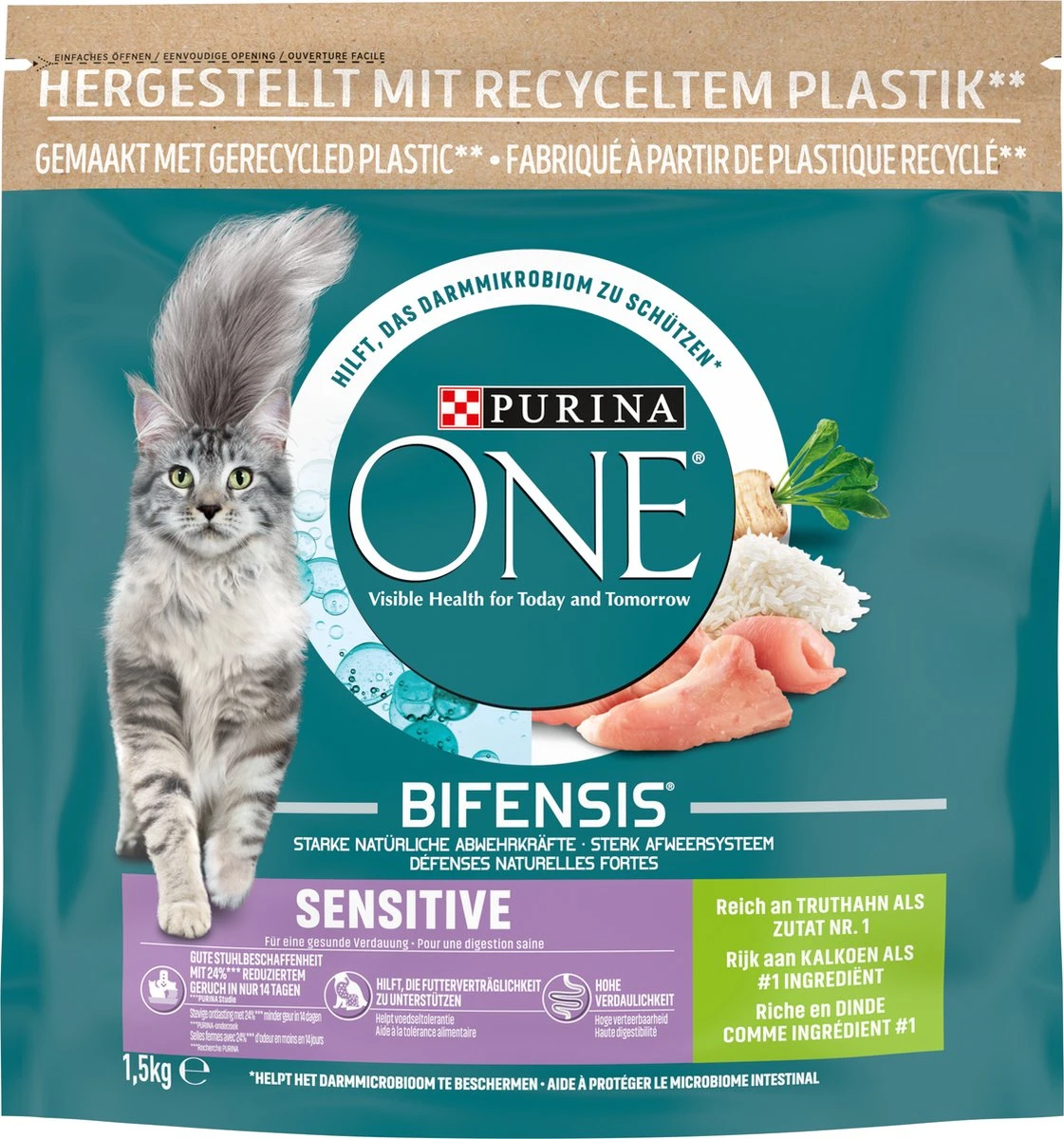 6x Purina One Sensitive Kalkoen 1,5 Kg 4 6x Purina One Sensitive Kalkoen 1,5 Kg - Afbeelding 2