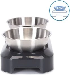 Nobleza Katten Voerbakjes - Ergonomische Dubbele Voerbak - Anti Braak Voerbak Voor Katten - Zwart - Dubbel - RVS -Kattenbenodigdheden 1126x1200 1