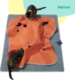 Moowi - Katten Speel Kleed – Kattentunnel – Hide And Seek Spel – Deken Kat – Kattenspeelgoed – Speelmat Katten Grijs – Incl. 2 Sisal Ballen En Verenspeeltje -Kattenbenodigdheden 1133x1200 3