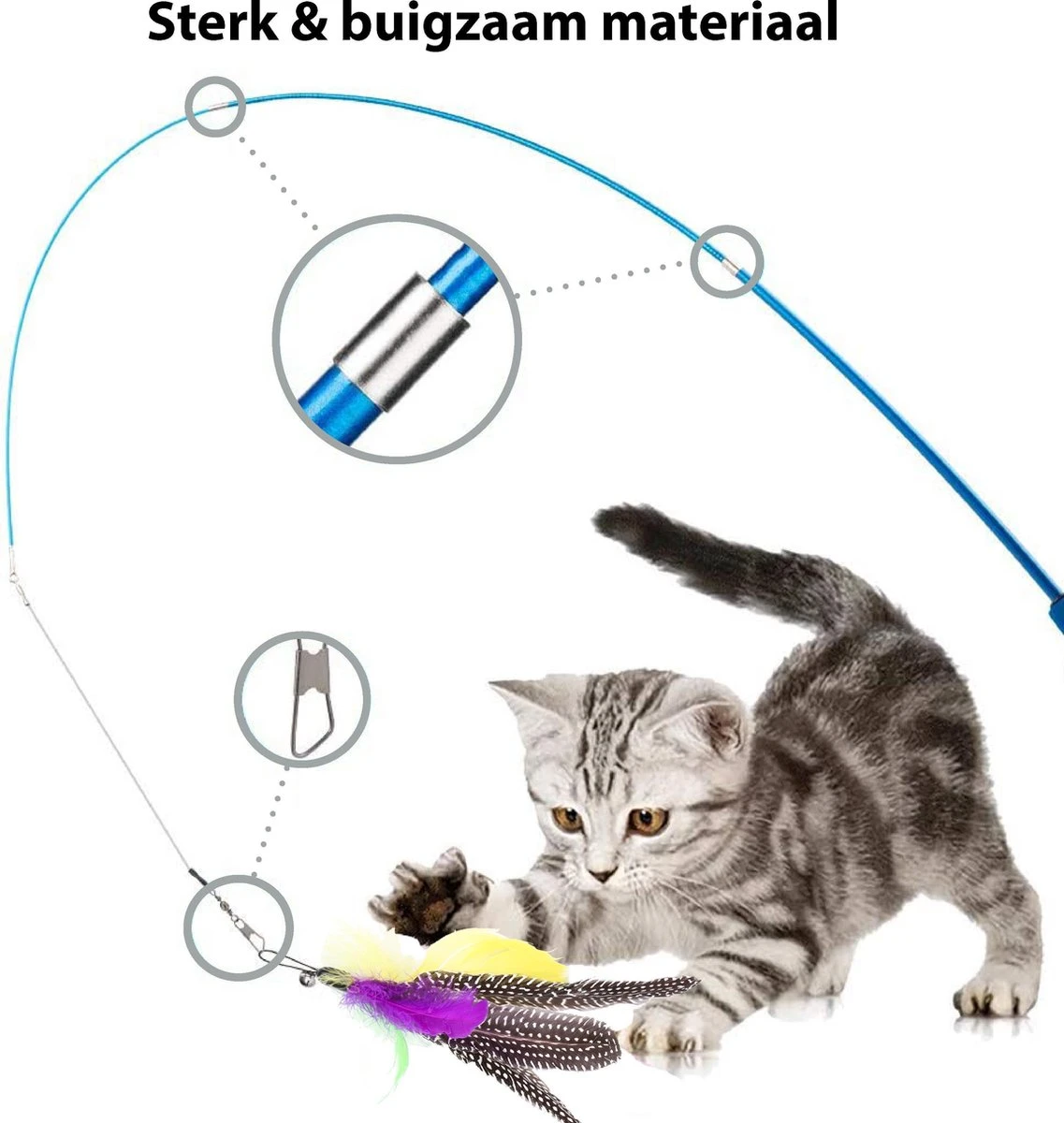 Filo Kattenhengel Set + 12 Kattenspeeltjes – Speelhengels Interactief Kattenspeelgoed – Hengel Kattenspeeltje Kittens - Speelgoed Speelhengel Vis Kat En Kitten 4 Filo Kattenhengel Set + 12 Kattenspeeltjes – Speelhengels Interactief Kattenspeelgoed – Hengel Kattenspeeltje Kittens - Speelgoed Speelhengel Vis Kat En Kitten - Afbeelding 2