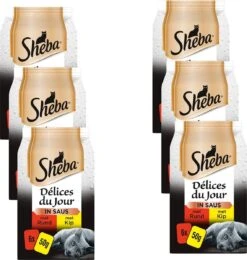 Sheba Delices Du Jour In Saus Katten Natvoer - Rund & Kip - 36 X 50 Gr -Kattenbenodigdheden 1140x1200 1