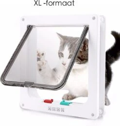 Merkloos Kattenluik - Inclusief Tunnel - 4 Vergendelingsstanden - Wit - Waterdicht - 23 X 25 X 5.5 Cm -Kattenbenodigdheden 1149x1200 2