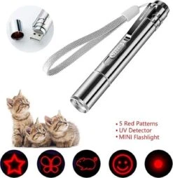 Merkloos Laserpen - Daily Accessoires - USB Oplaadbaar - Kattenspeeltjes - Laserlampje - 7 Verschillende Standen - RVS Zilver - Zaklamp - UV Lamp – Kattenspeelgoed -Kattenbenodigdheden 1167x1200 6