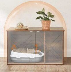 Kattenbak Kast, Kattentoilet, Vintage -Kattenbenodigdheden 1174x1200