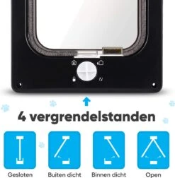 BFreshPets Kattenluik + Massageborstel - Met Tunnel - 4 Vergrendelingsstanden - Weersbestendig - Maat L - Zwart - 27 X 24 Cm 18 BFreshPets Kattenluik + Massageborstel - Met Tunnel - 4 Vergrendelingsstanden - Weersbestendig - Maat L - Zwart - 27 X 24 Cm -Kattenbenodigdheden 1177x1200 2