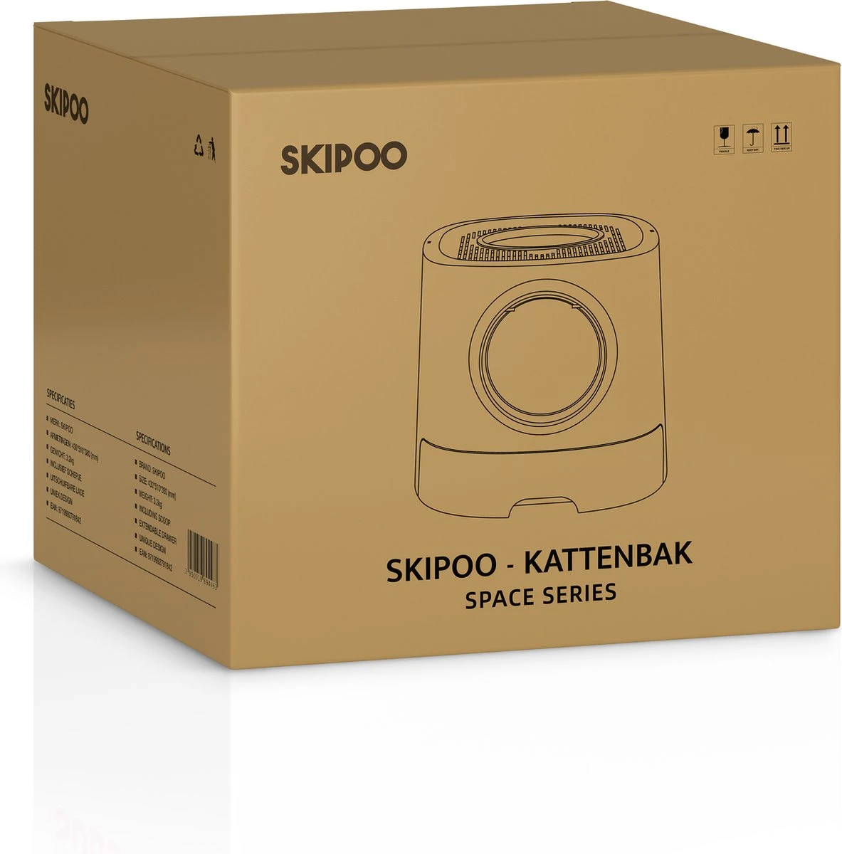 Skipoo Kattenbak Space Series - Kattenmand Met Lade - Inclusief Kattenbak Schep - Grote Kattenbak 11 Skipoo Kattenbak Space Series - Kattenmand Met Lade - Inclusief Kattenbak Schep - Grote Kattenbak - Afbeelding 9