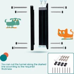 Nobleza Kattenluik Met Tunnel - 4 Vergrendelingsstanden - Weerbestendig - Binnen En Buiten - 28.5 X 25 Cm - Maat XL - Zwart -Kattenbenodigdheden 1190x1200 7