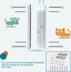 Nobleza Kattenluik Met Tunnel - 4 Vergrendelingsstanden - Weerbestendig - Binnen En Buiten - 20.5 X 19.7 Cm - Maat M - Wit -Kattenbenodigdheden 1190x1200 8