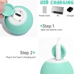 Merkloos EYSS Slimme Bal / Huisdier Speelgoedbal / Kattenspeeltje / Zelfrollende Kattenbal / Smart Rollende Bal / Oplaadbare Speeltje Voor Poesjes /Katten -Kattenbenodigdheden 1194x1200 7