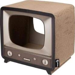 District 70 TELLY - Retro TV Krabmeubel - Instagrammable Kartonnen TV Voor Katten - 39 X 27 X 37 Cm -Kattenbenodigdheden 1198x1200 11