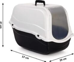 Beeztees Romeo - Kattenbak - Zwart/Wit - 57x39x41 Cm -Kattenbenodigdheden 1200x1002