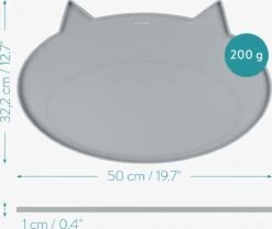 Navaris Siliconen Voederbakmat Voor Katten - Waterdichte Anti-slip Mat Voor Voerbak En Waterbak - 50x32 Cm - In Grijs Kattendesign -Kattenbenodigdheden 1200x1009 1