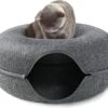 Merkloos A.K.A. Kattentunnel En Kattenmand In-1 – Kattenspeelgoed Speeltunnel Kattenhuis – Kattenhol Rond Kattenspeeltjes - Cat Cave Donut - Antraciet Vilt -Kattenbenodigdheden 1200x1019 6