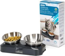 Nobleza Katten Voerbakjes - Ergonomische Dubbele Voerbak - Anti Braak Voerbak Voor Katten - Zwart - Dubbel - RVS -Kattenbenodigdheden 1200x1045 6