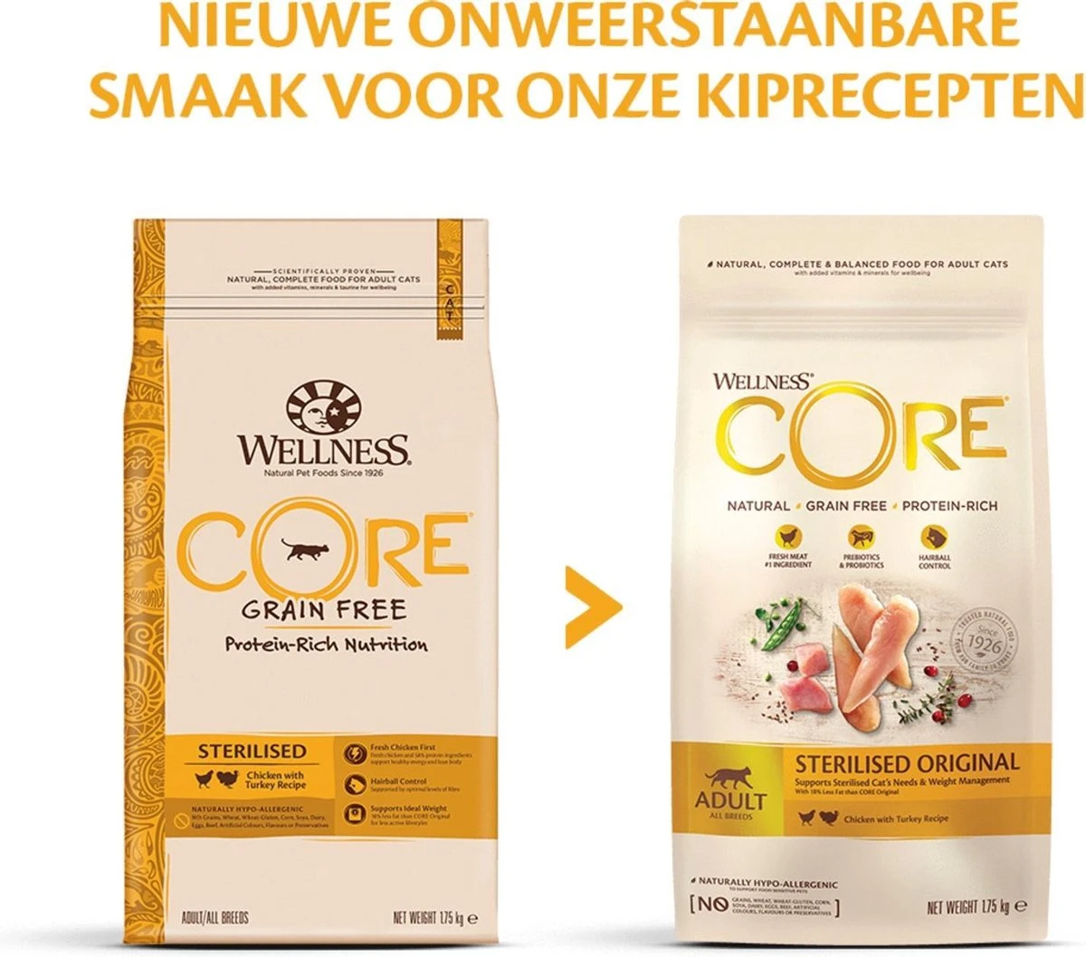 Wellness Core Kattenvoer Sterilised Kip - Kalkoen 4 Kg 4 Wellness Core Kattenvoer Sterilised Kip - Kalkoen 4 Kg - Afbeelding 2