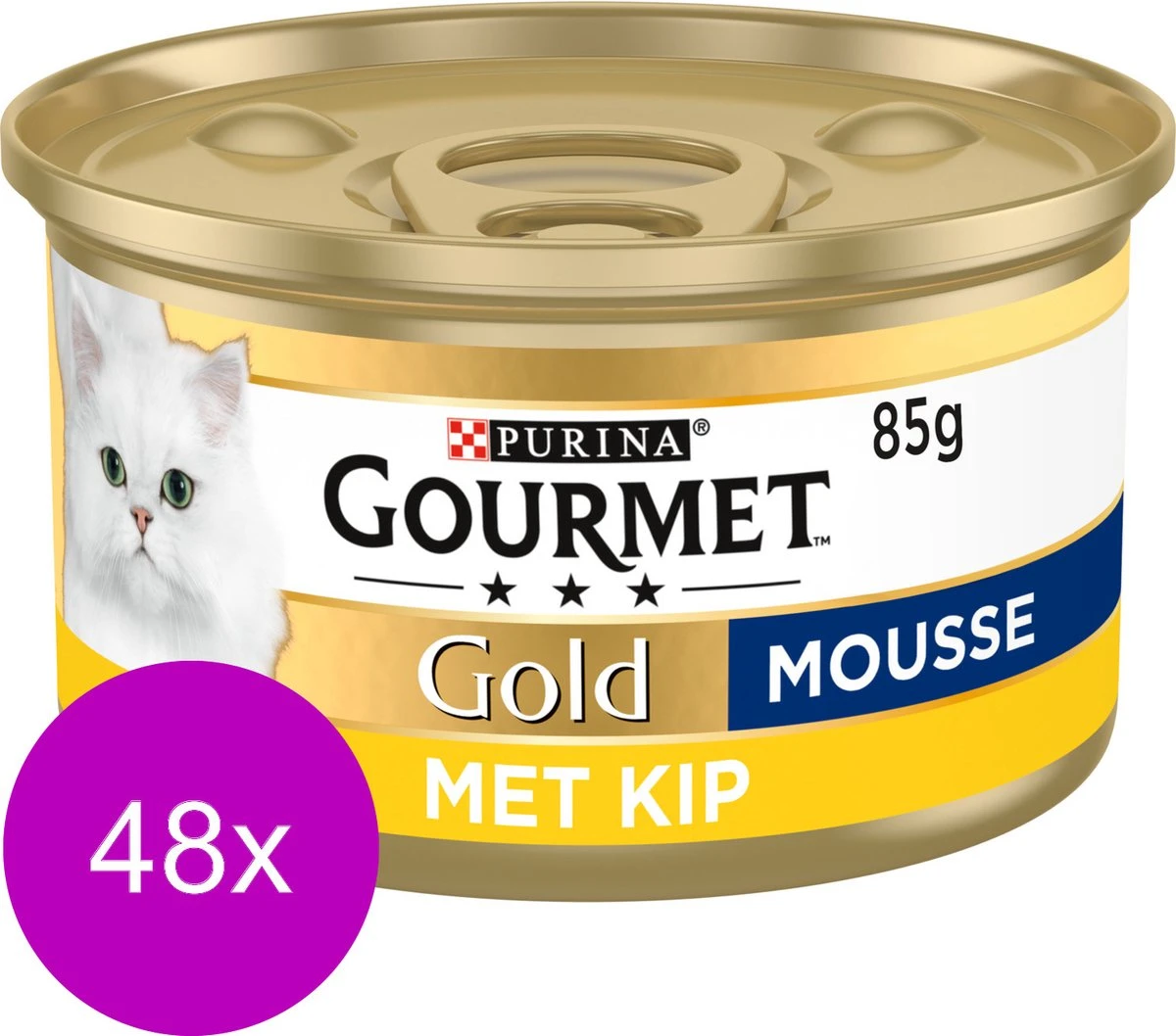 Merkloos Gourmet Gold Mousse 85 G - Kattenvoer - 48 X Kip 4 Merkloos Gourmet Gold Mousse 85 G - Kattenvoer - 48 X Kip - Afbeelding 2