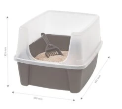 Iris Ohyama Kattenbak Open CLH-12 - Kunststof - Taupe/Wit - Met Schepje -Kattenbenodigdheden 1200x1066 11