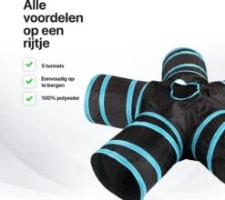 Tavaro Kattentunnel 5 Gangen - Met Speelbal - Kattenspeelgoed - Zwart / Blauw 14 Tavaro Kattentunnel 5 Gangen - Met Speelbal - Kattenspeelgoed - Zwart / Blauw -Kattenbenodigdheden 1200x1067 2
