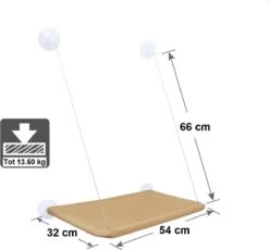 Merkloos Kattenhangmat Voor Raam - Hangmat Kat - Kattenmat - Kattenmand Raam - Kattenmand - Kattenspeeltjes - Beige - Voor Grote & Kleine Katten - Tot 20 KG -Kattenbenodigdheden 1200x1115 6