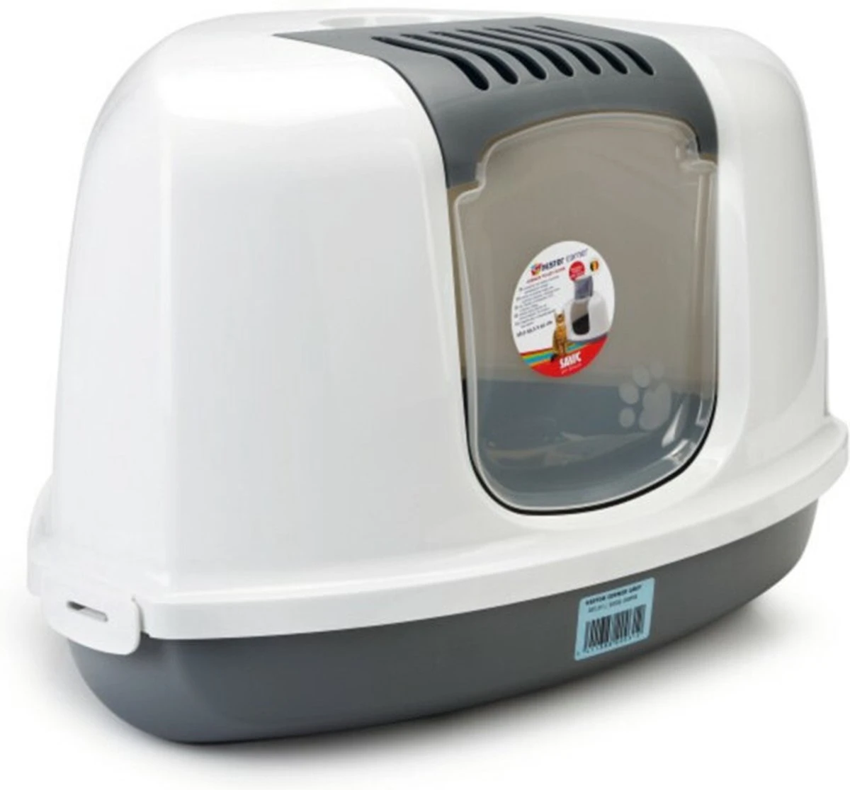 Savic Hoek Kattenbak Nestor Grijs / Wit - 58.5X45.5X40 CM 6 Savic Hoek Kattenbak Nestor Grijs / Wit - 58.5X45.5X40 CM - Afbeelding 4