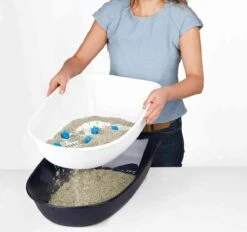 Trixie Berto Kattenbak Open Met Scheidingssyteem Donkergrijs/Blauw - 59X39X22 CM -Kattenbenodigdheden 1200x1128 6