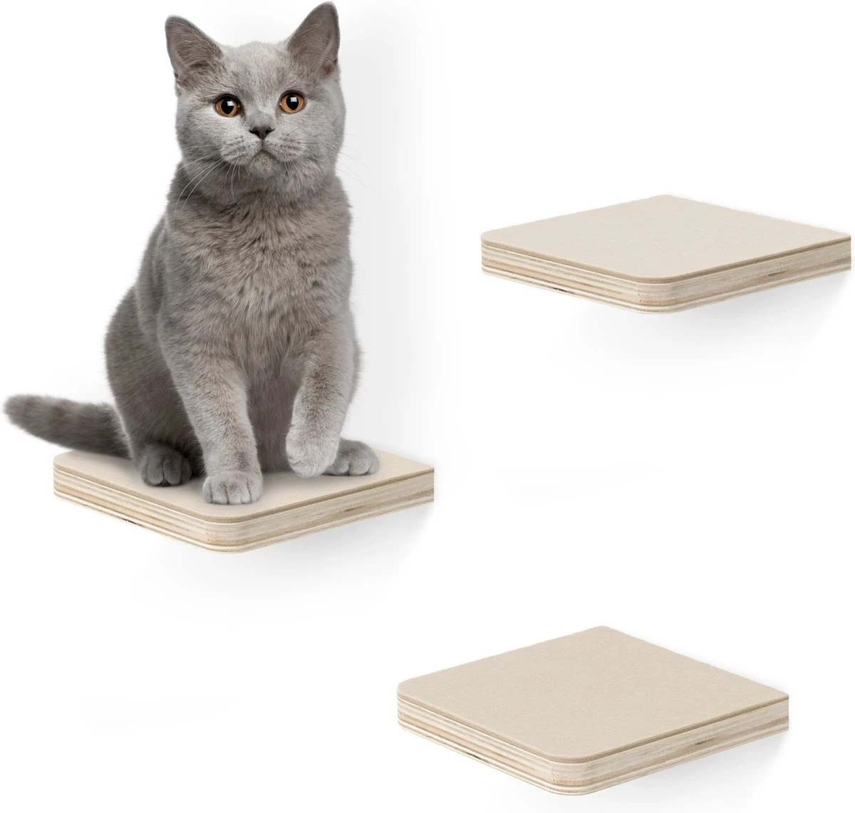 Navaris Katten Klimmuur 3 Tredes - 18 X 18 X 1,5 Cm Per Plankje - Katten Klimwand Van Hout - Inclusief Bevestigingsmateriaal 2 Navaris Katten Klimmuur 3 Tredes - 18 X 18 X 1,5 Cm Per Plankje - Katten Klimwand Van Hout - Inclusief Bevestigingsmateriaal