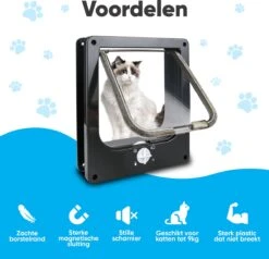 BFreshPets Kattenluik + Massageborstel - Met Tunnel - 4 Vergrendelingsstanden - Weersbestendig - Maat L - Zwart - 27 X 24 Cm 19 BFreshPets Kattenluik + Massageborstel - Met Tunnel - 4 Vergrendelingsstanden - Weersbestendig - Maat L - Zwart - 27 X 24 Cm -Kattenbenodigdheden 1200x1156 1