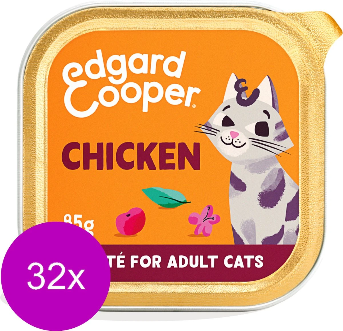 Merkloos Edgard&Cooper Adult Paté 85 G - Kattenvoer - 32 X Kip 4 Merkloos Edgard&Cooper Adult Paté 85 G - Kattenvoer - 32 X Kip - Afbeelding 2
