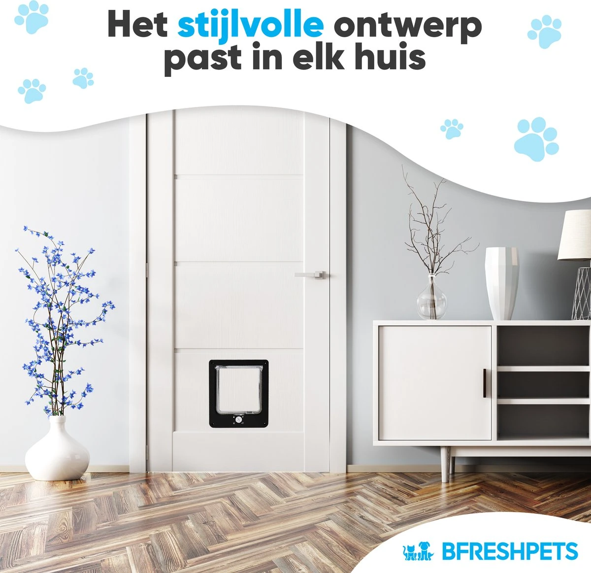 BFreshPets Kattenluik + Massageborstel - Met Tunnel - 4 Vergrendelingsstanden - Weersbestendig - Maat L - Zwart - 27 X 24 Cm 5 BFreshPets Kattenluik + Massageborstel - Met Tunnel - 4 Vergrendelingsstanden - Weersbestendig - Maat L - Zwart - 27 X 24 Cm - Afbeelding 3