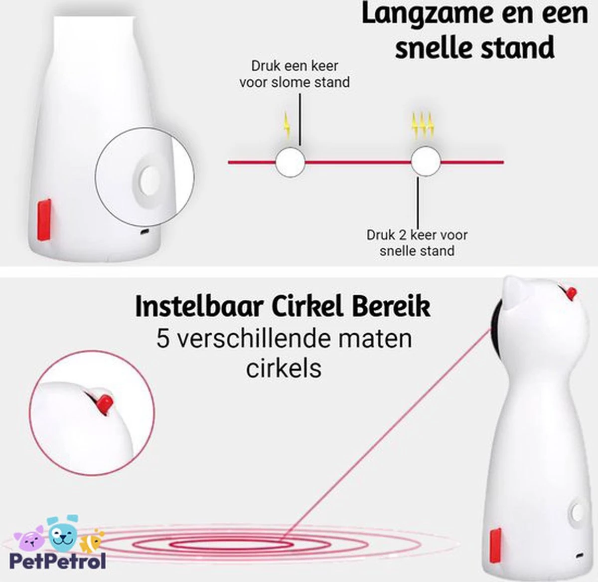 PetPetrol Automatisch Kattenspeeltje – Laser – Kattenlaser - Intelligent Interactief Voor Katten – Laser Kat – 9 Verschillende Standen – Incl. Oplaadkabel – Geruisloze Motor 9 PetPetrol Automatisch Kattenspeeltje – Laser – Kattenlaser - Intelligent Interactief Voor Katten – Laser Kat – 9 Verschillende Standen – Incl. Oplaadkabel – Geruisloze Motor - Afbeelding 7