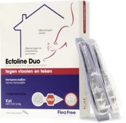 Flea Free Ectoline Duo Kat - Tegen Vlooien En Teken - 2 Pipetten -Kattenbenodigdheden 1200x1169
