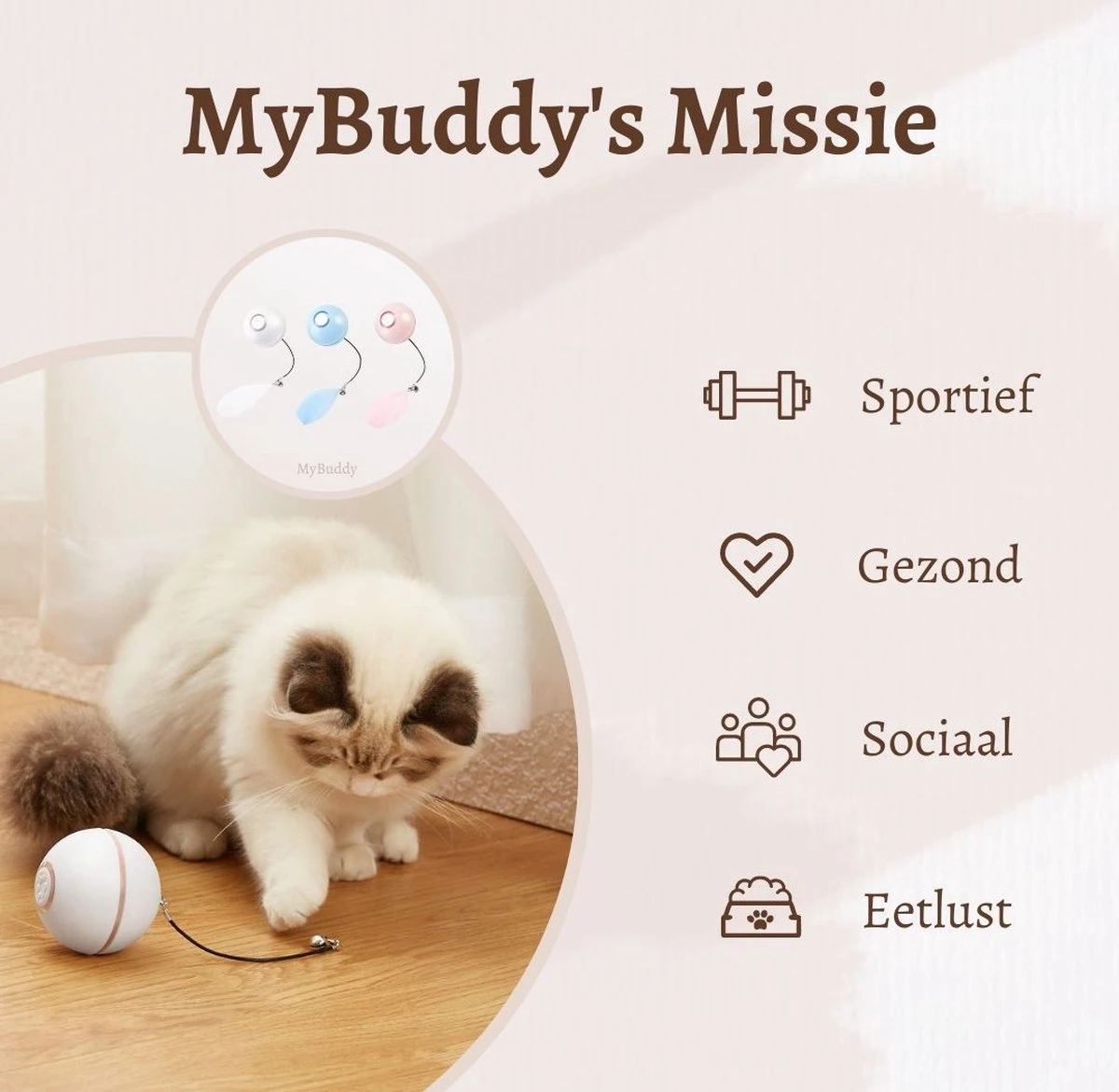MyBuddy - Interactieve Zelf Rollende Bal - Kattenspeeltjes - Kattenspeelgoed - Bal Voor Katten - LED Lights - Speelgoed - USB - Roze 5 MyBuddy - Interactieve Zelf Rollende Bal - Kattenspeeltjes - Kattenspeelgoed - Bal Voor Katten - LED Lights - Speelgoed - USB - Roze - Afbeelding 3