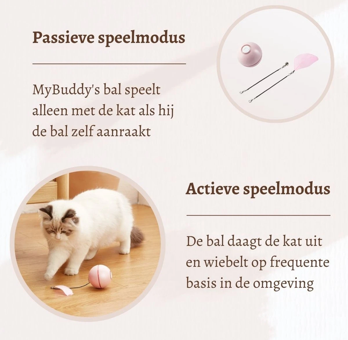 MyBuddy - Interactieve Zelf Rollende Bal - Kattenspeeltjes - Kattenspeelgoed - Bal Voor Katten - LED Lights - Speelgoed - USB - Roze 8 MyBuddy - Interactieve Zelf Rollende Bal - Kattenspeeltjes - Kattenspeelgoed - Bal Voor Katten - LED Lights - Speelgoed - USB - Roze - Afbeelding 6