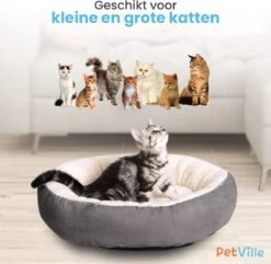 Petville Kattenmand - 50 Cm - Wasbaar - Donut - Waterbestendig - Grijs -Kattenbenodigdheden 1200x1172 13