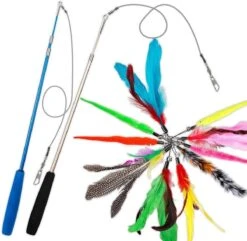 Merkloos 2 Kattenhengels Met 10 Speeltjes – Bewegende Kattenspeeltjes Met Veren En Belletjes – Interactieve Kattenspeelgoed Voor Kittens – Cat Toys -Kattenbenodigdheden 1200x1172 15