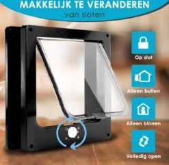 Gluxury Kattenluik Zwart Met Tunnel - 4 Vergrendelingsstanden - Weerbestendig - Binnen En Buiten - Maat L - Nederlandse Handleiding -Kattenbenodigdheden 1200x1173 2