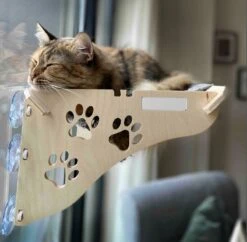 Merkloos Arnillo - Kattenhangmat - Kattenhangmat Raam - Kattenmand - Kattenbed - Kattenbed Raam - Kat Decoratie - Houten Kattenhangmat -Kattenbenodigdheden 1200x1175 7