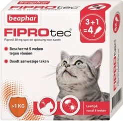 Beaphar Fiprotec Kat - Vlooienbestrijding - >1 Kg - 4 Pipetten 15 Beaphar Fiprotec Kat - Vlooienbestrijding - >1 Kg - 4 Pipetten -Kattenbenodigdheden 1200x1177 1