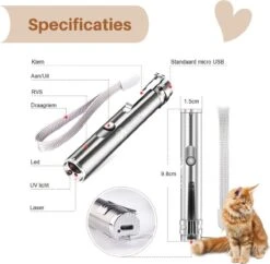 Laserpen - USB - Kattenspeeltjes - Zaklamp - Kat - Laser - Kattenspeelgoed - RVS Opbergblikje -Kattenbenodigdheden 1200x1178 2