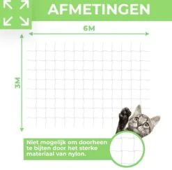 Kattennet Premium EXTRA STEVIG - 600 X 300 CM - Kattennet Voor Balkon - Zwart - Balkon Net - Makkelijk Te Monteren 11 Kattennet Premium EXTRA STEVIG - 600 X 300 CM - Kattennet Voor Balkon - Zwart - Balkon Net - Makkelijk Te Monteren -Kattenbenodigdheden 1200x1180 13