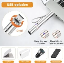 DOWO® - Laserpen - USB Oplaadbaar - Kattenspeeltjes - 7 Verschillende Standen - Laserlampje - RVS Zilver - Laser Pointer -Kattenbenodigdheden 1200x1181 8