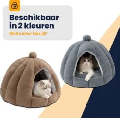 MIRO Katten Huis - Kattenhuizen - Kattenhok - Kattenmand - Dierenhuis - Extra Zacht - Bruin -Kattenbenodigdheden 1200x1183 7