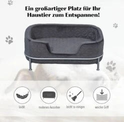 PawHut Hondenbank Met Rugleuning Huisdierenbank Met Metalen Poten Hondenbed Kattenbank D04-157 -Kattenbenodigdheden 1200x1185 7